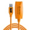 TetherPro USB 3.0 to USB Female Active Extension, 16' (5m), High-Visibility Orange